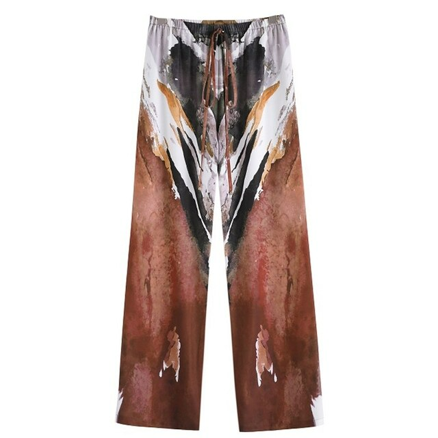 Széles szabású nyári nadrág sálból – Liana