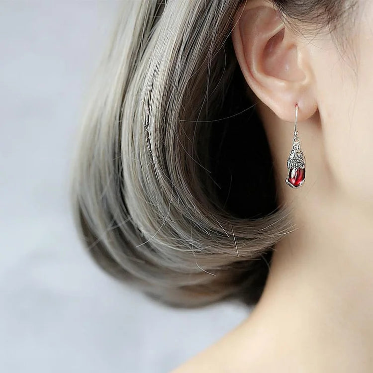 Ezüst Mítikus Állat Fülbevalók - Aelora