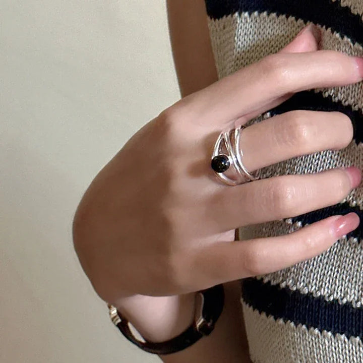 Fekete Onyx Multisoros Gyűrű - Arden