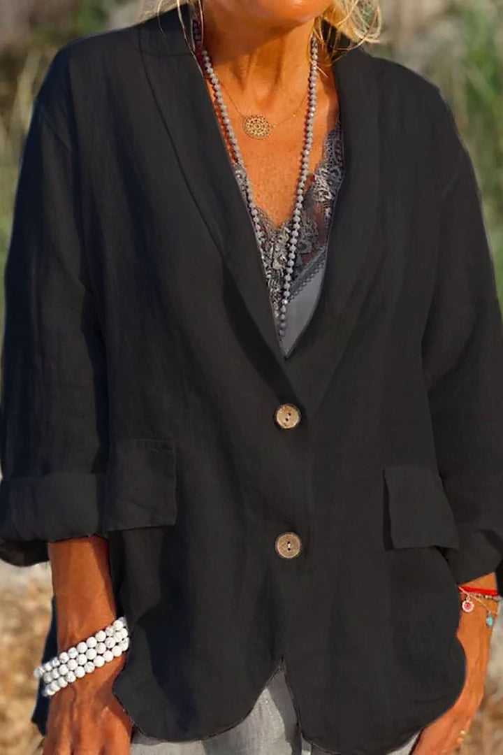 Könnyű vászon blézer nőknek gombokkal – Clara