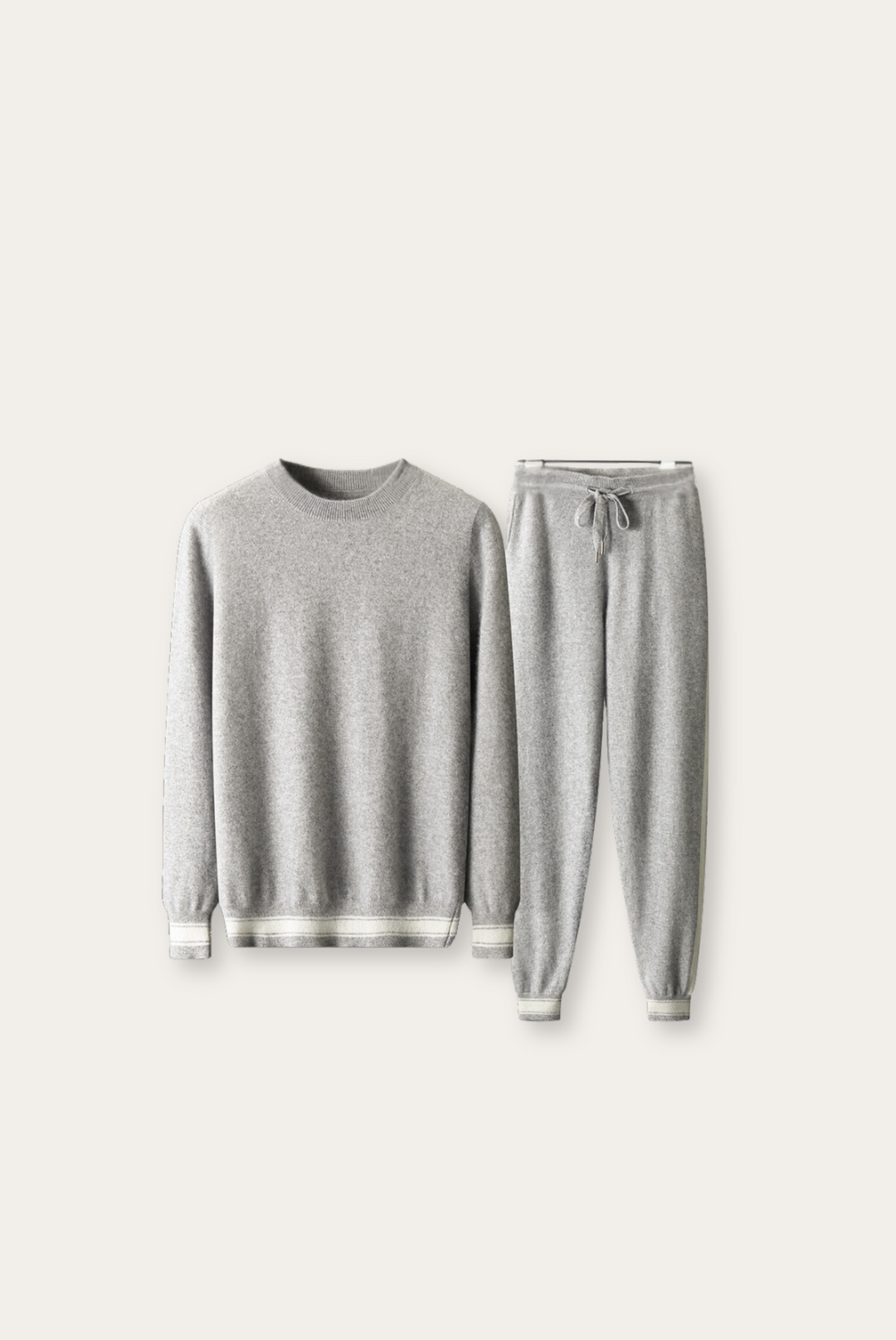 Világosszürke kasmír merinó gyapjú szett – Romano
