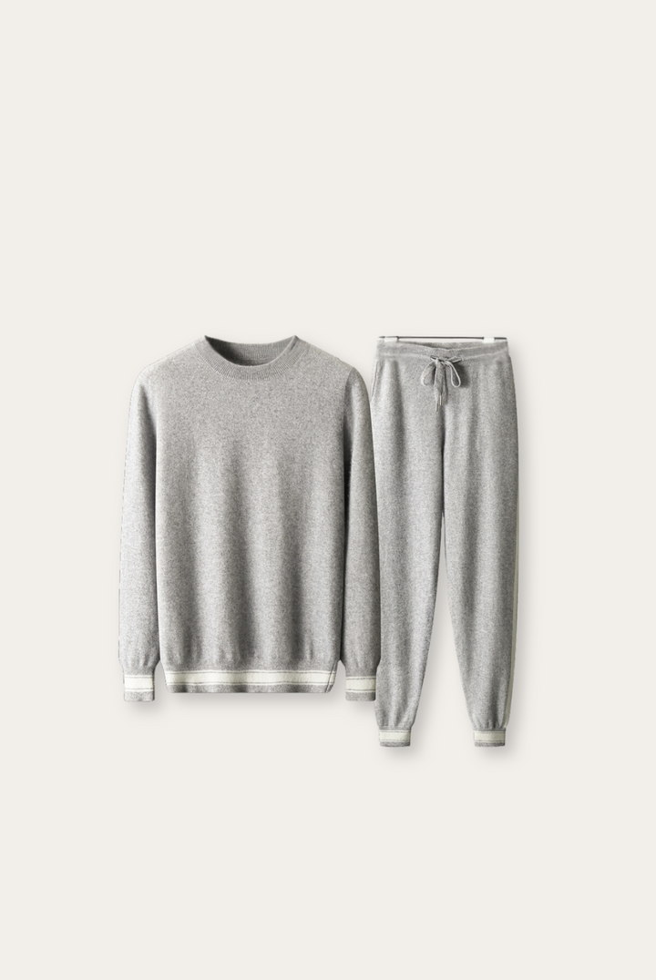 Világosszürke kasmír merinó gyapjú szett – Romano