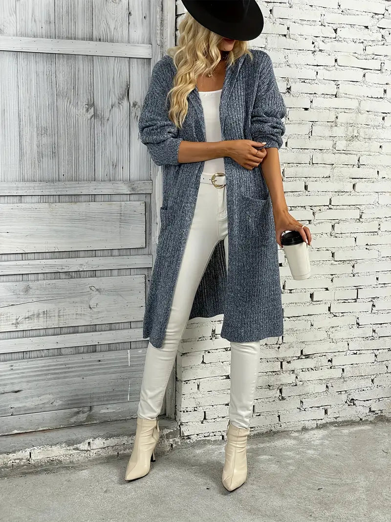 Hosszú női kötött kardigán őszre és télre – Elara