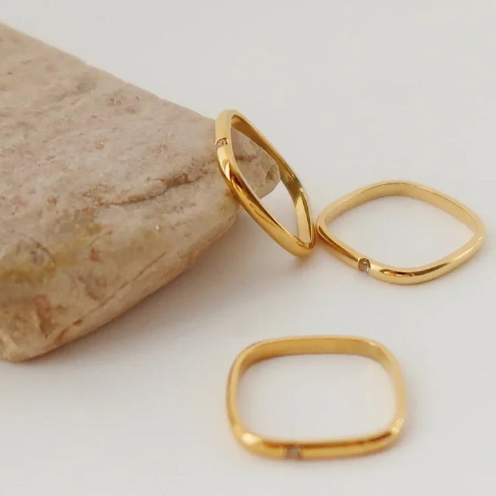 Minimalista cirkónia gyűrű - Leona