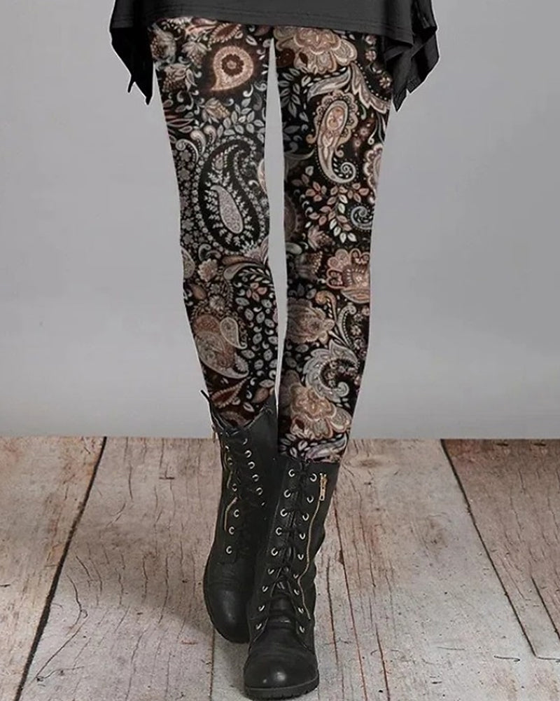 Bohemian Retro Leggings etnikai mintákkal – Ziva