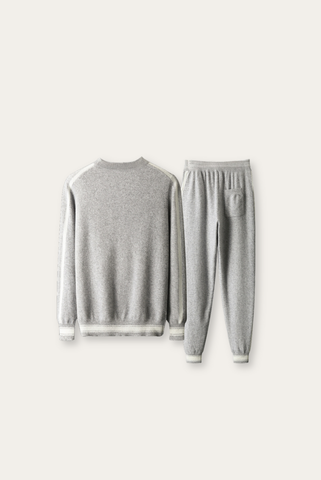 Világosszürke kasmír merinó gyapjú szett – Romano