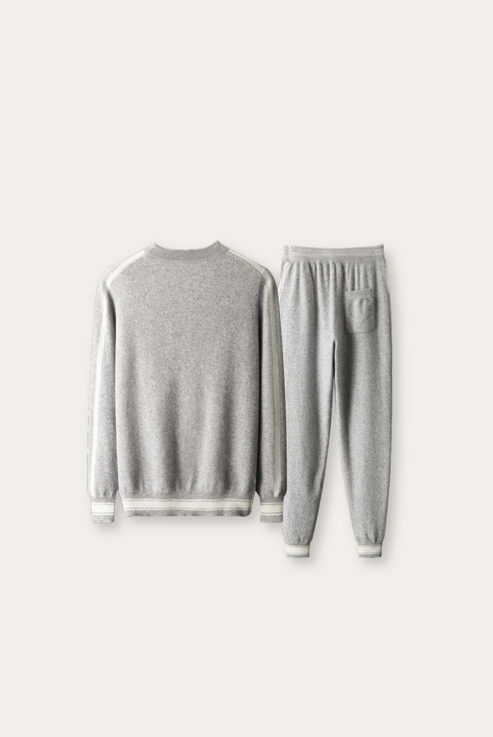 Világosszürke kasmír merinó gyapjú szett – Romano