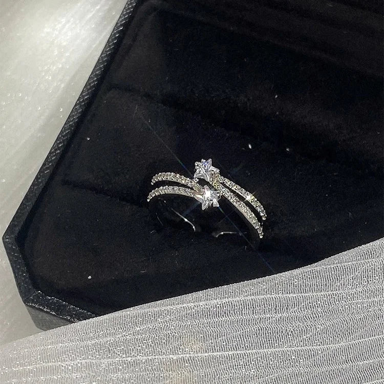 Dupla rétegű csillag gyűrű szett - Astrid