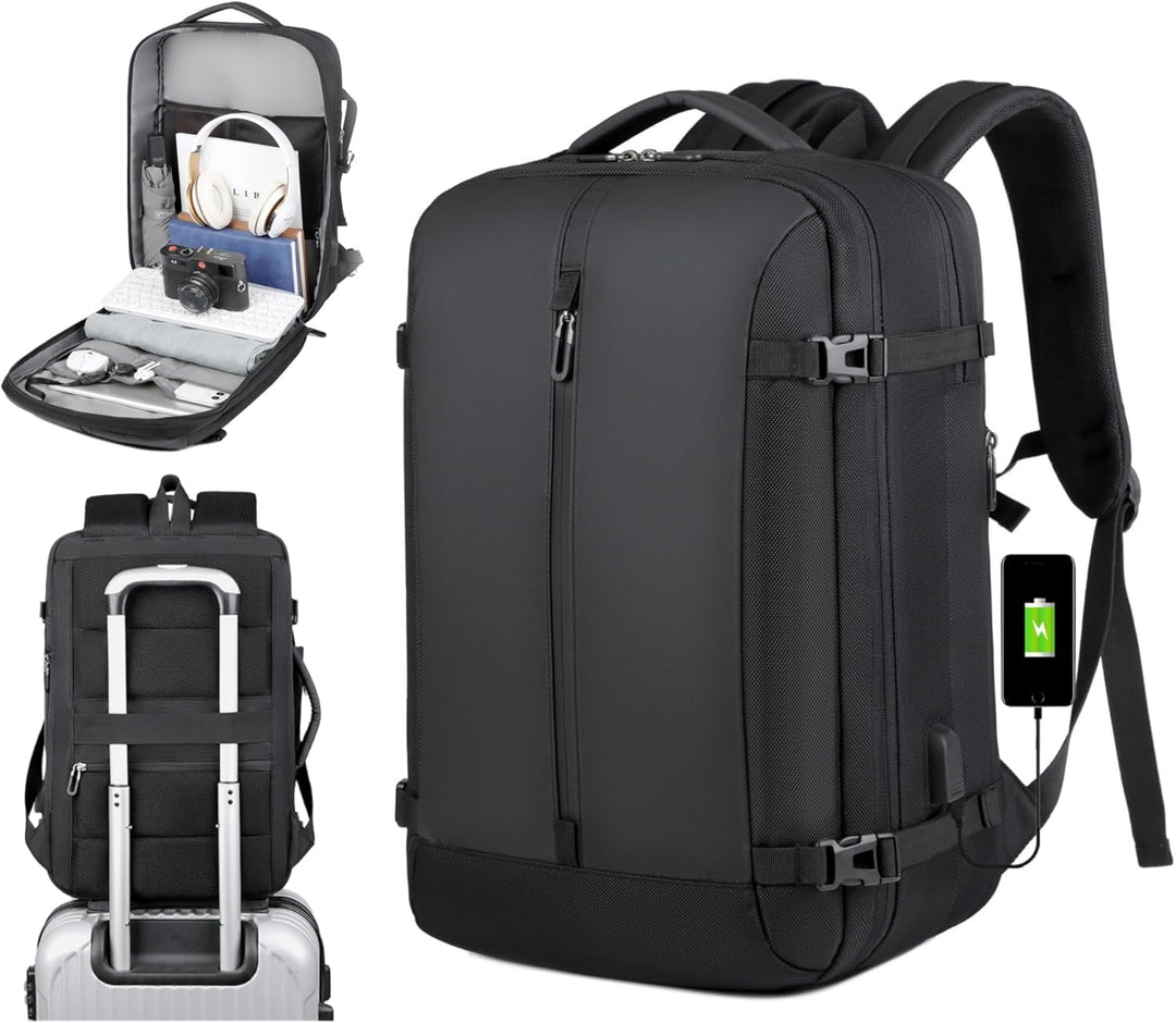 40L bővíthető vízálló utazó hátizsák USB porttal és 17” laptop tárolóval – AirVoyage (Vásárolj 1-et, 1 INGYEN promóció)