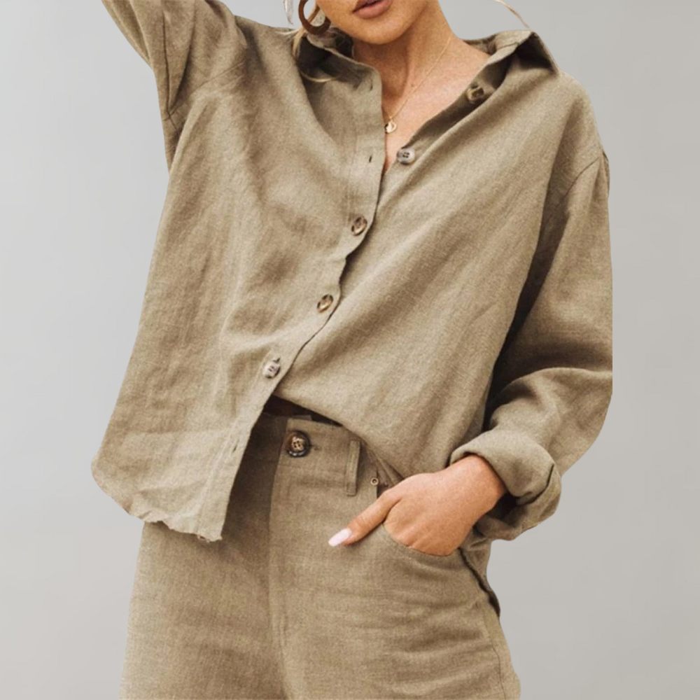 Casual Női Blúz Gombos Záródással – Noëlle