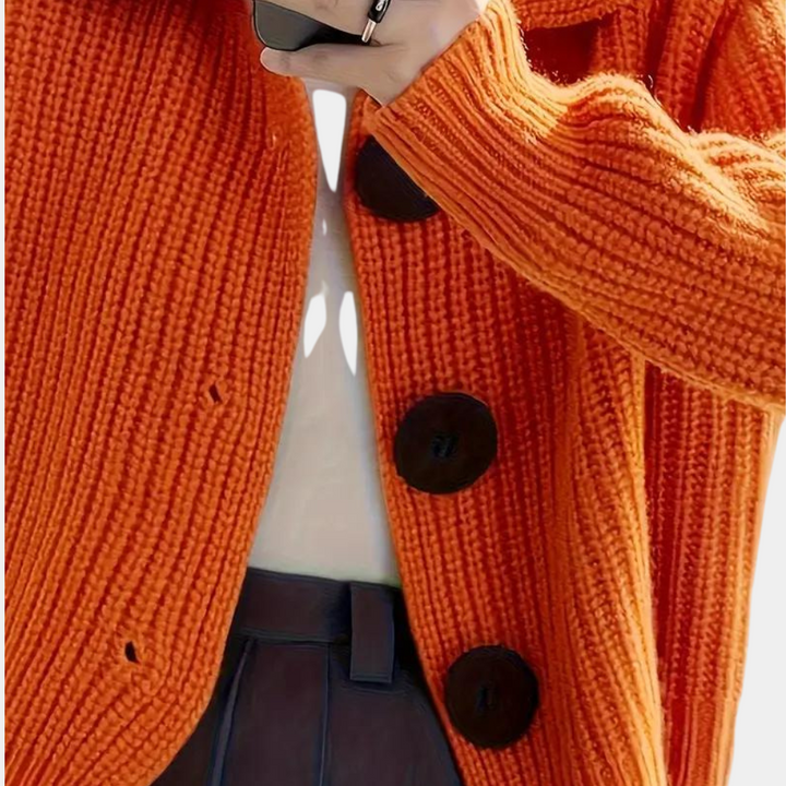 Trendi Narancssárga Női Kardigán - Romy