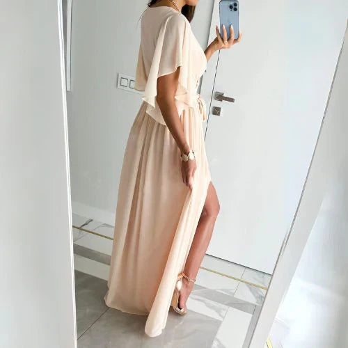 V-nyakú nyári ruha harangujjakkal – Sofia