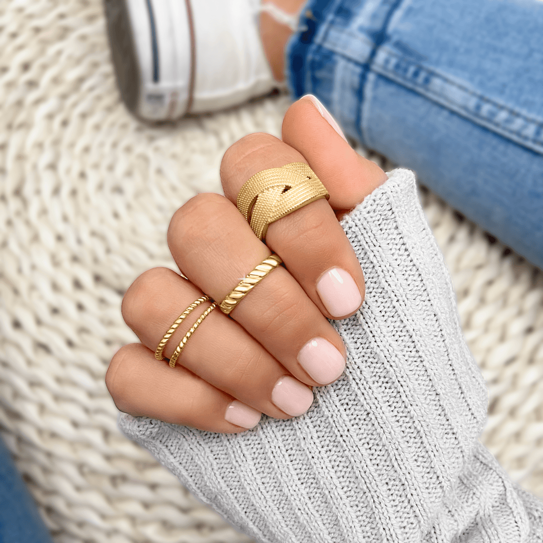 Bőrkötött Duplagyűrű - Lina