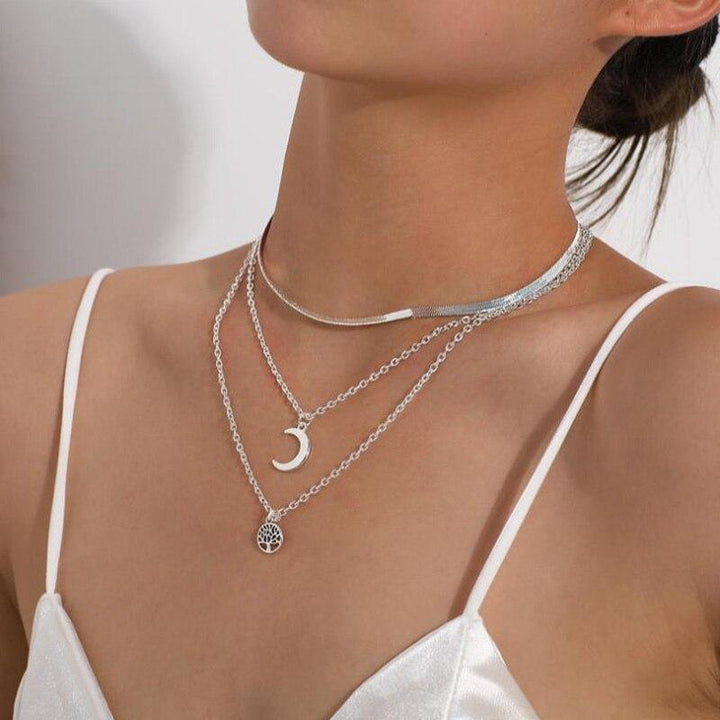 Életfa & Félhold Többrétegű Nyaklánc - Selestina