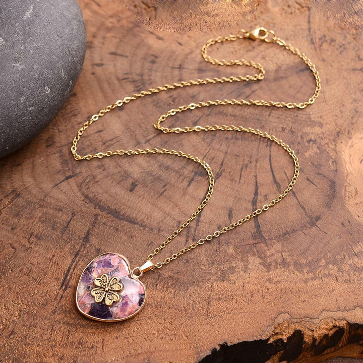 Szerencse Lóhere Kő Nyaklánc – Felina