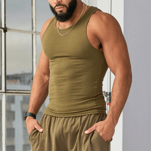 Ujjatlan férfi fitness póló légáteresztő anyagból – Nico