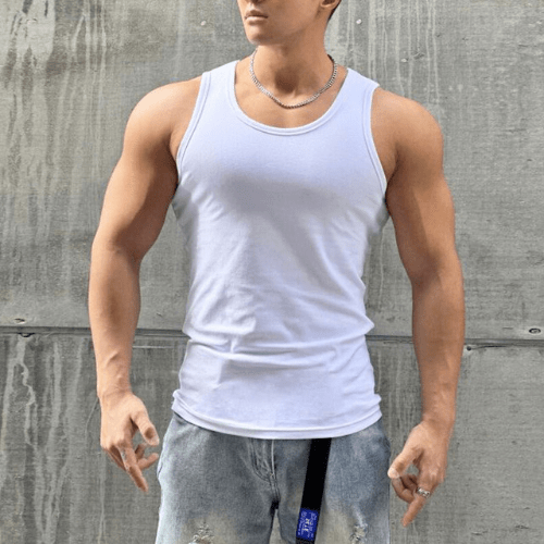 Ujjatlan férfi fitness póló légáteresztő anyagból – Nico