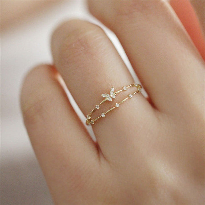 Luxus Pillangó Gyűrű Csillogó Zirkónnal - Aurielle