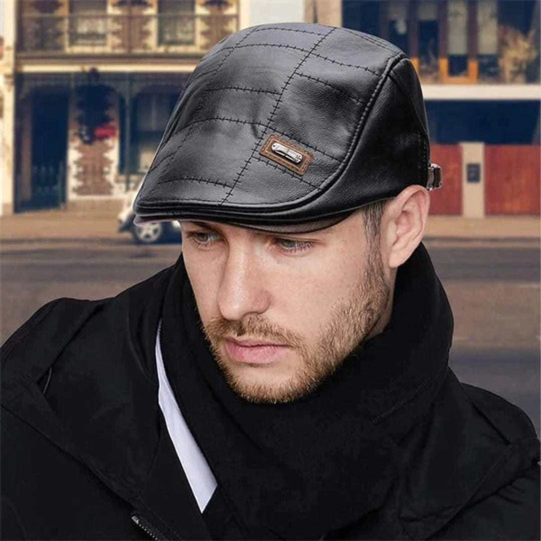 Retro Férfi Bőr Baret - HeritageCap