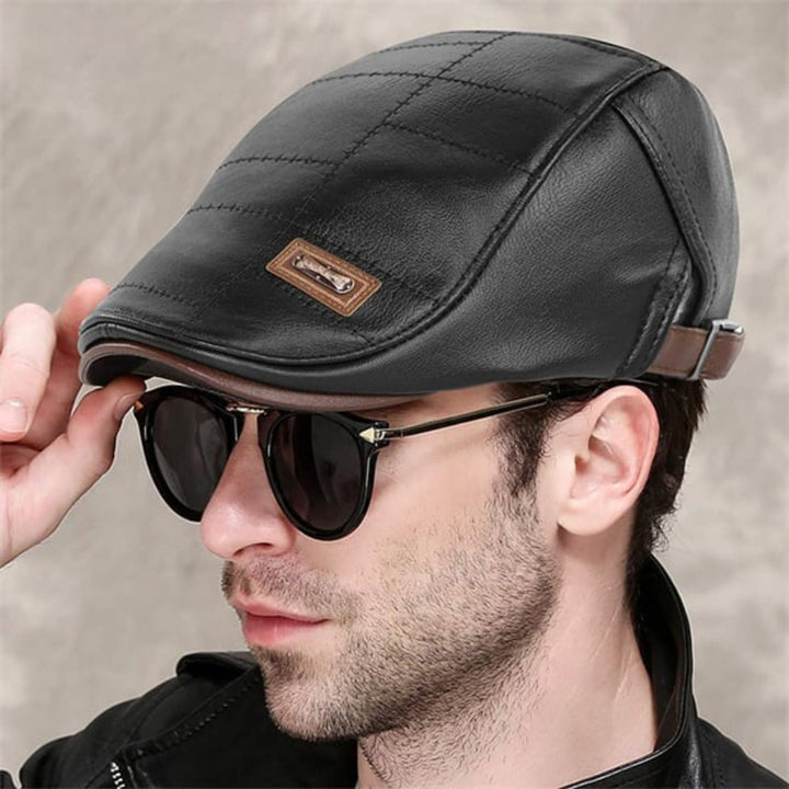 Retro Férfi Bőr Baret - HeritageCap