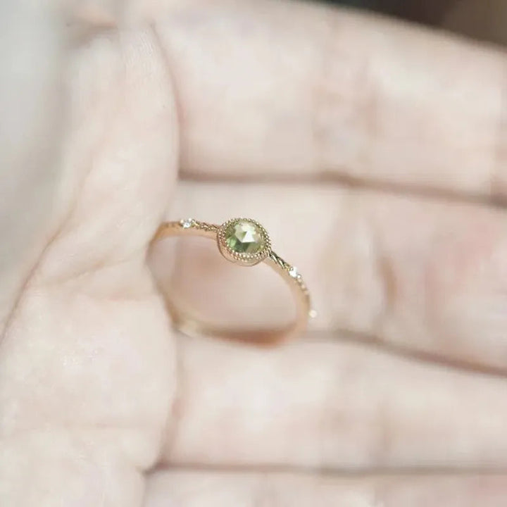 Friss Zöld Peridot Szépséggyűrű