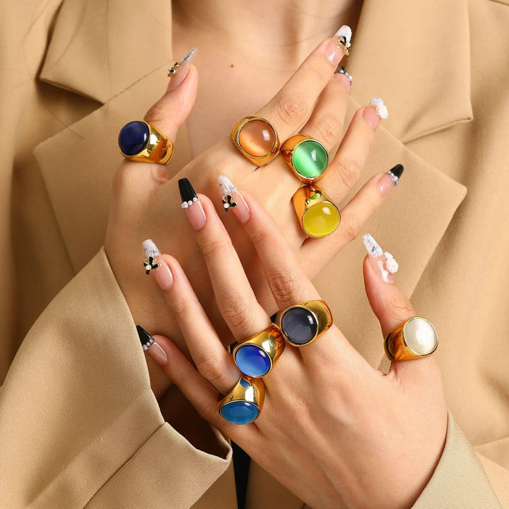 Nagy Macskaemeral Ring - Liora