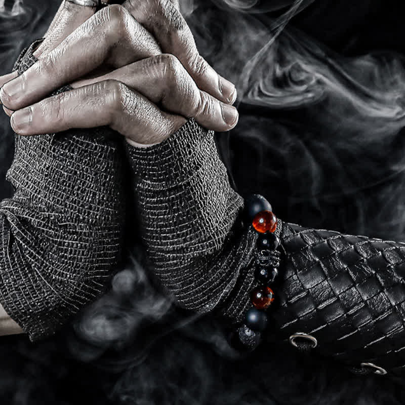 "Lord Black Warrior" Természetes Krystal Gyöngy Karkötő - Ragnar