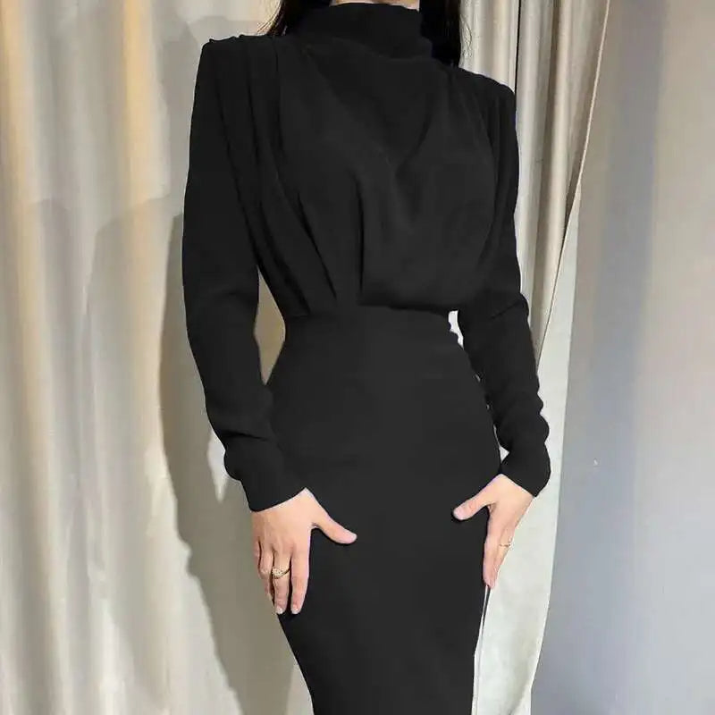 Bodycon Midi Ruha Turtleneck-kal – Valeria