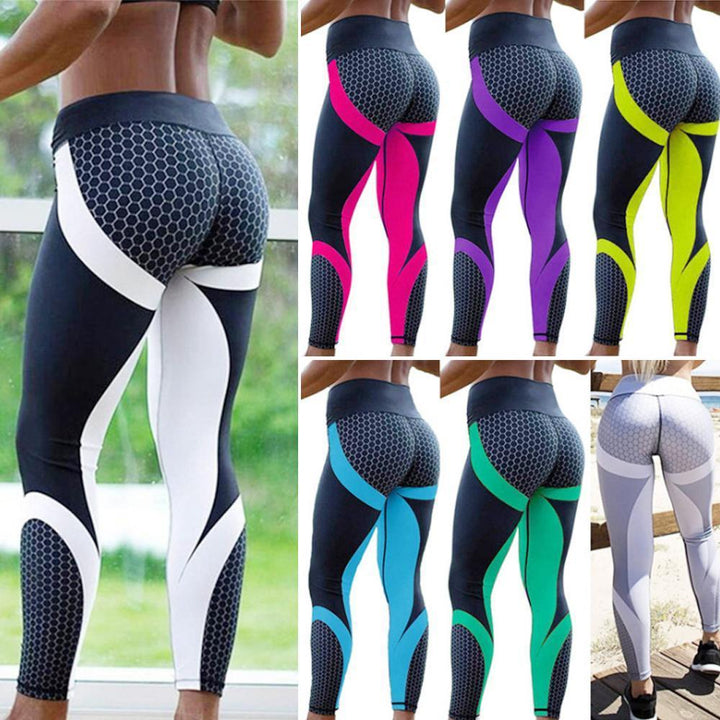 Magas derekú női jóga leggings geometrikus mintával – Aurora
