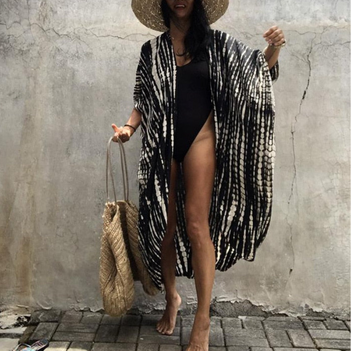 Boho Chiffon Tengerblúz Kimono Ujjakkal – Ziva