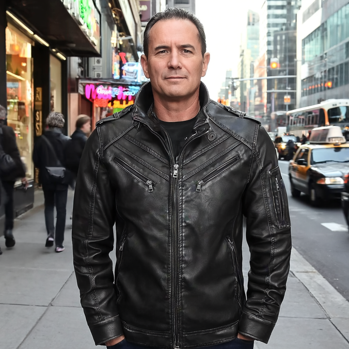 Férfi bőrdzseki levehető kapucnival – őszi kiadás Marcellus