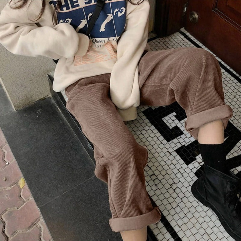 Női kordnadrág széles lábbal – Emily Őszi kiadás