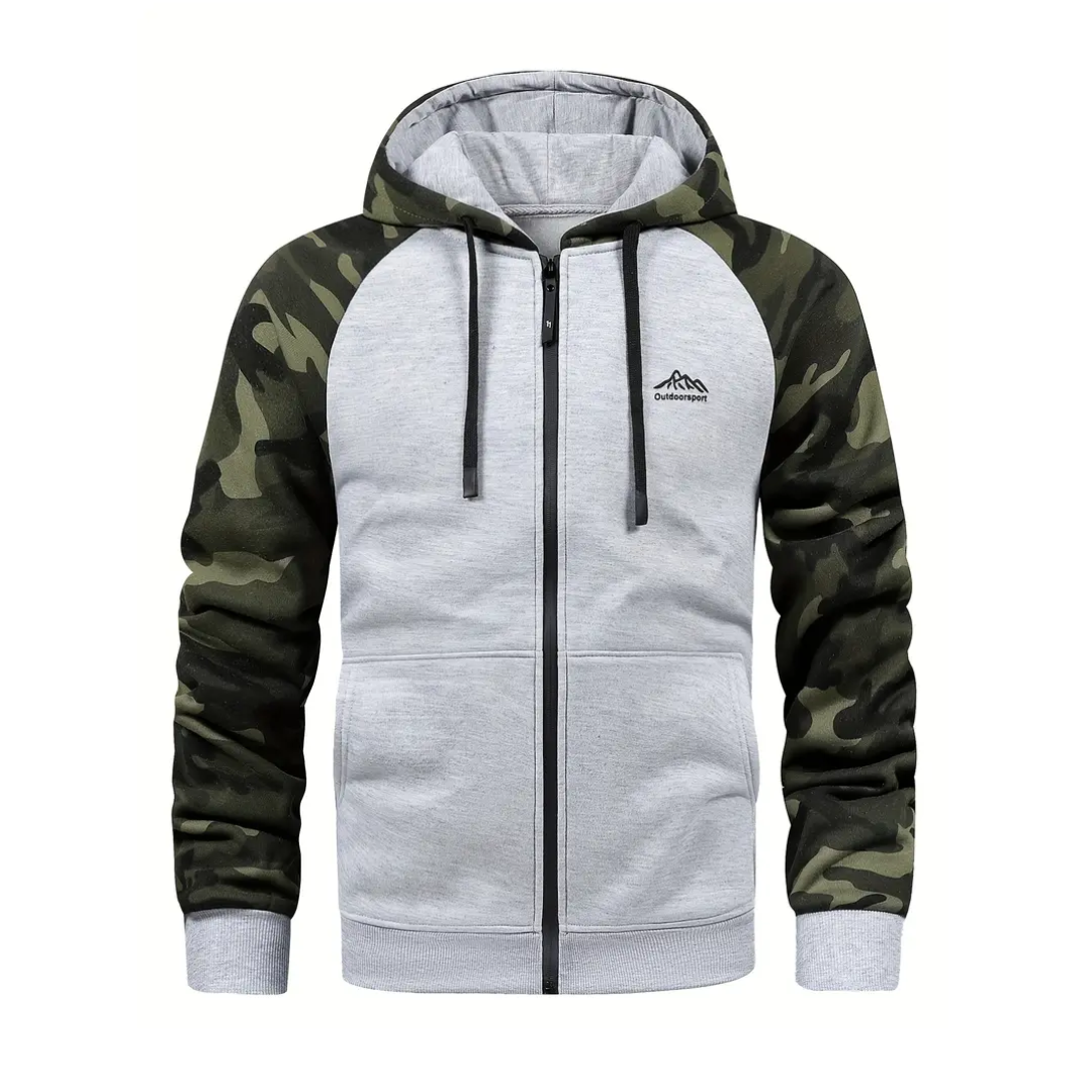 Meleg és kényelmes férfi kamuflázs fleece dzseki – Ethan