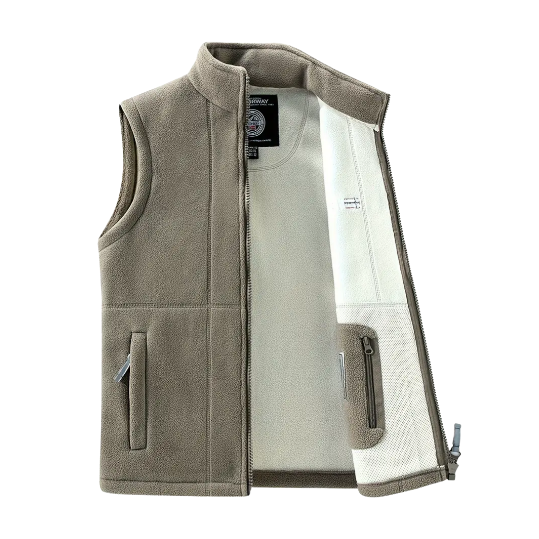 Férfi fleece kültéri mellény – Bélelt, álló gallérral – Kaspar