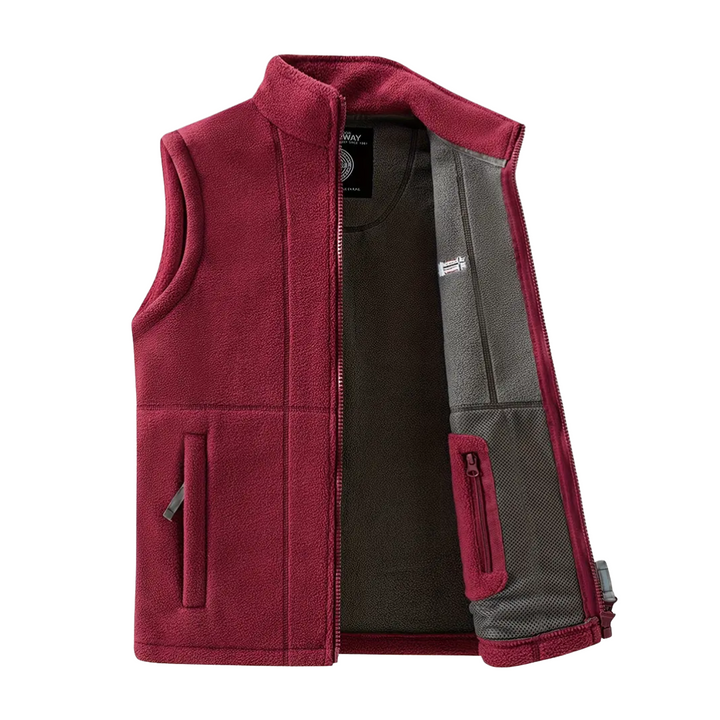 Férfi fleece kültéri mellény – Bélelt, álló gallérral – Kaspar