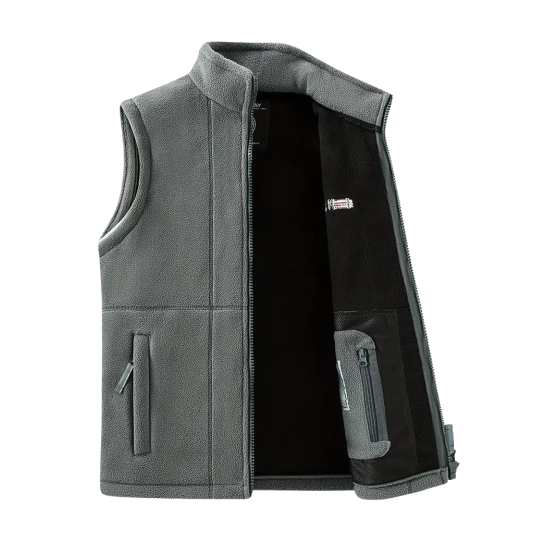 Férfi fleece kültéri mellény – Bélelt, álló gallérral – Kaspar