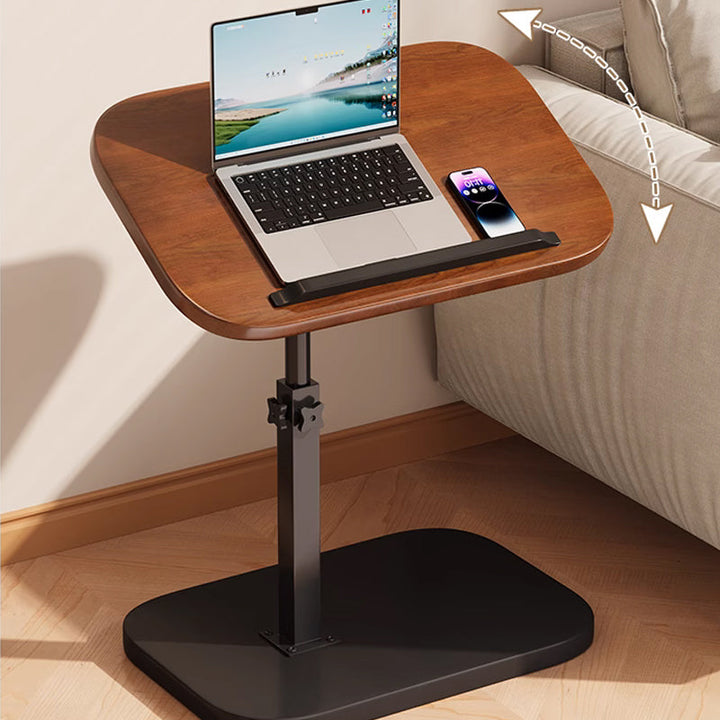 Fekete gurulós laptopasztal detail a forgatható lappal