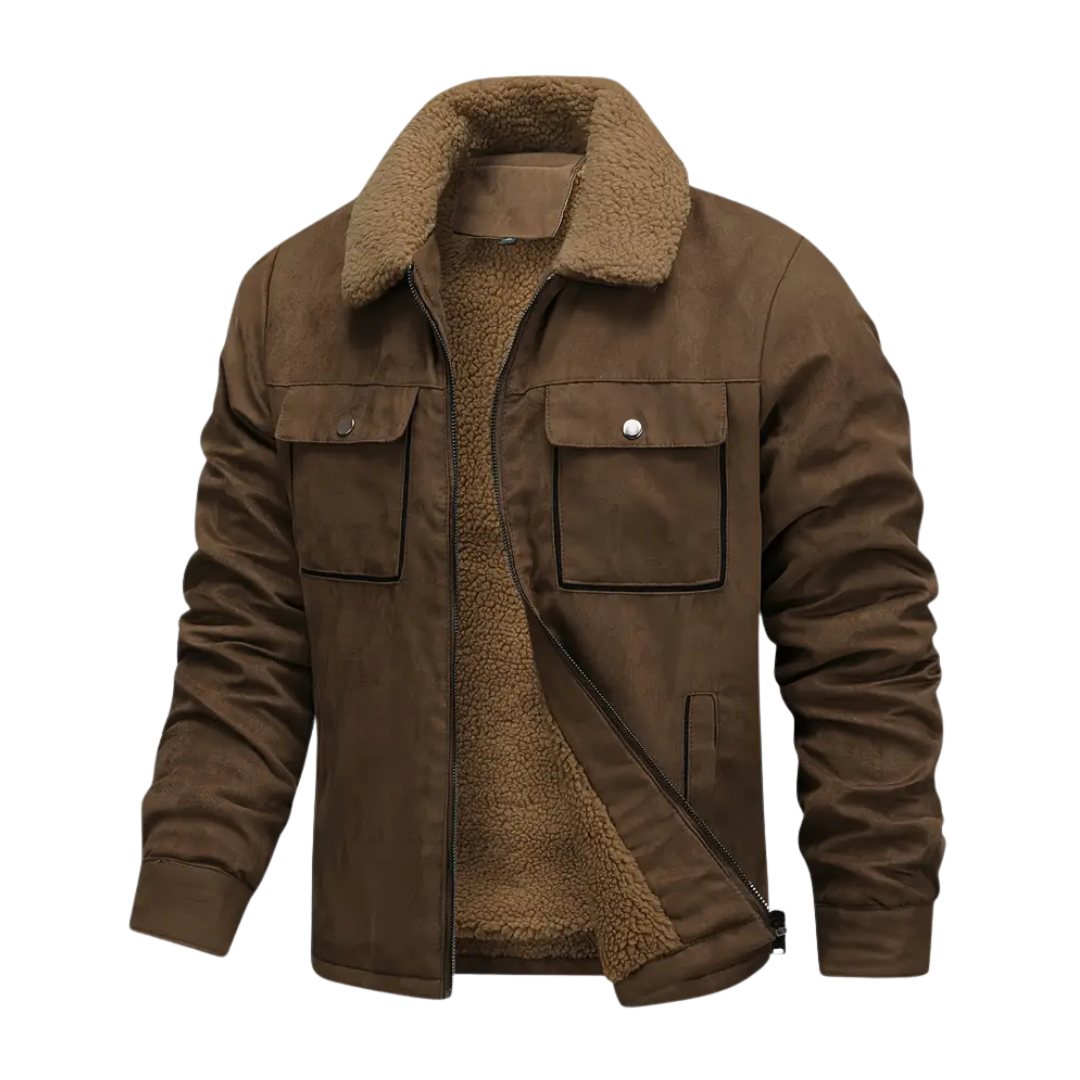 Férfi kültéri kabát Teddy fleece béléssel és revernyakkal – Corvin