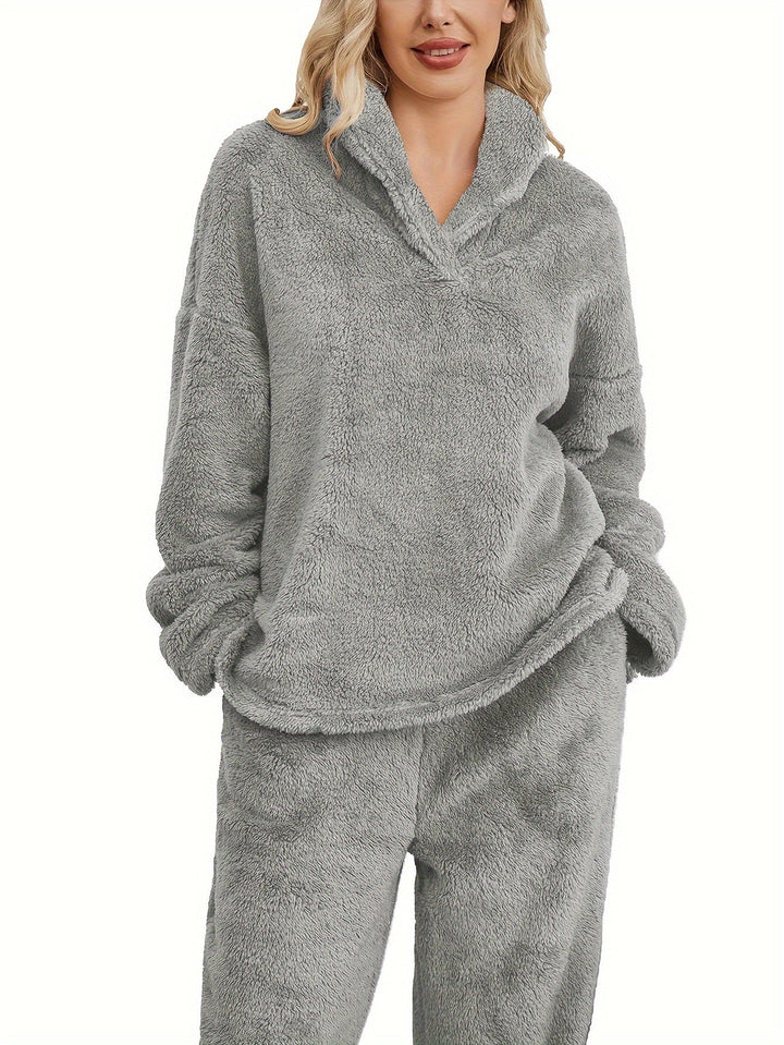 Meleg Coral Fleece Női Loungewear Szett – Fenna