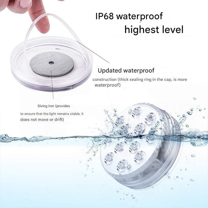 Vízálló LED vízalatti lámpa távirányítóval - GlowRipple