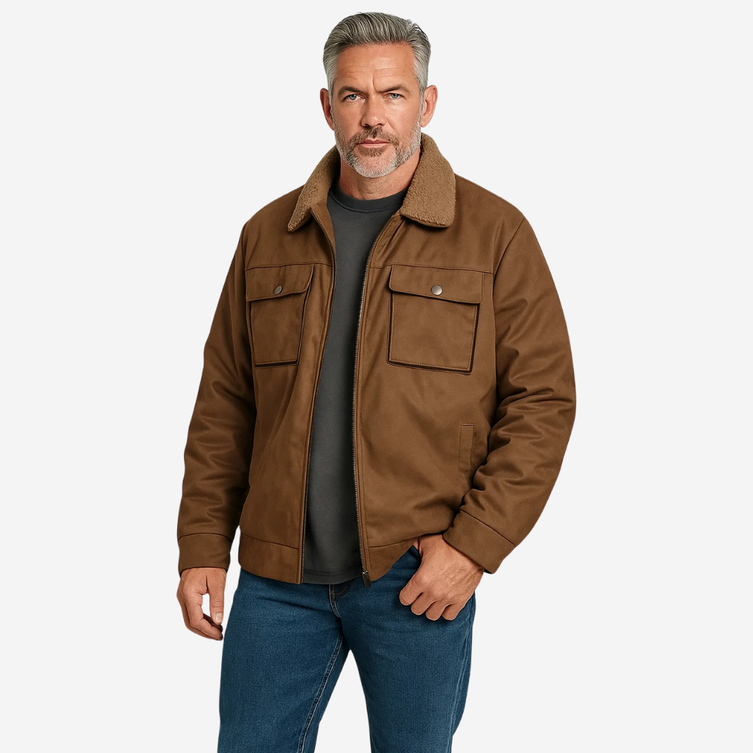 Férfi kültéri kabát Teddy fleece béléssel és revernyakkal – Corvin