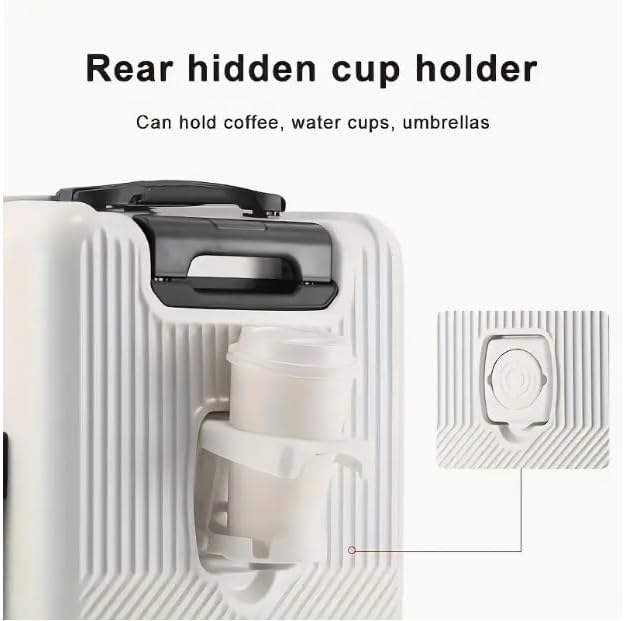 Kemény Héjú Kézipoggyász Pohártartóval, USB Porttal és TSA Zárral