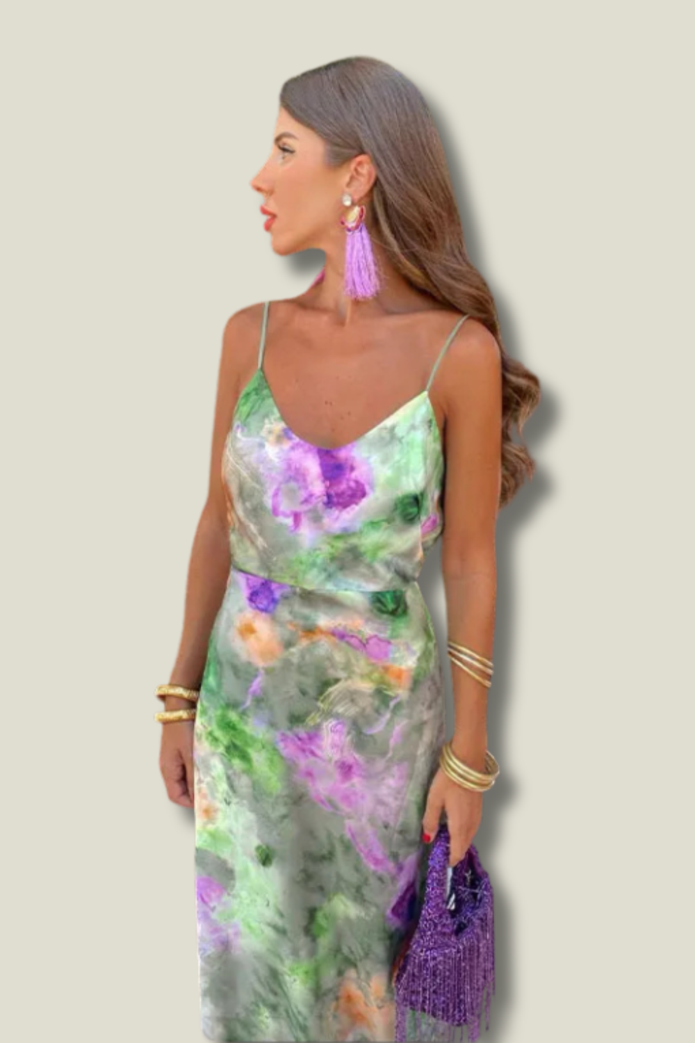 Fűzős Maxi Ruha Sállel - Seraphina