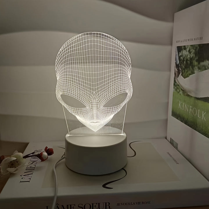 3D Idegenfej LED Asztali Lámpa 7 Színnel - Lunaris