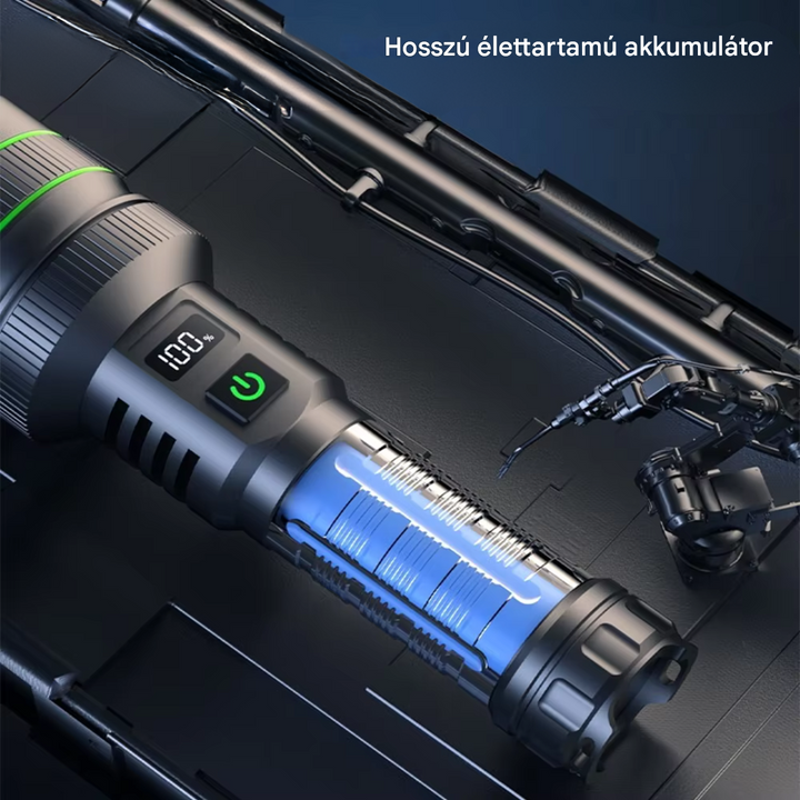 Extrem fényes és zoomolható LED zseblámpa - PowerBeam