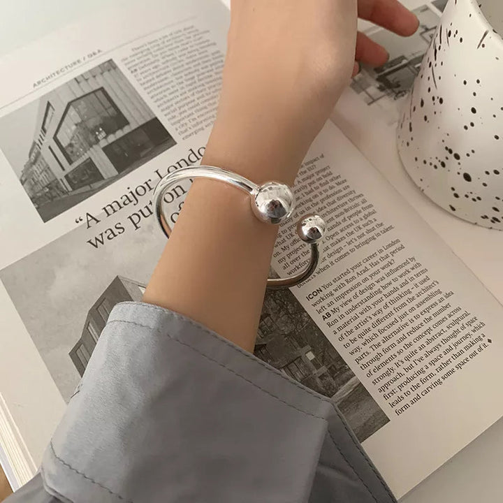 Kétgolyós 925 Sterling Ezüst Karperec