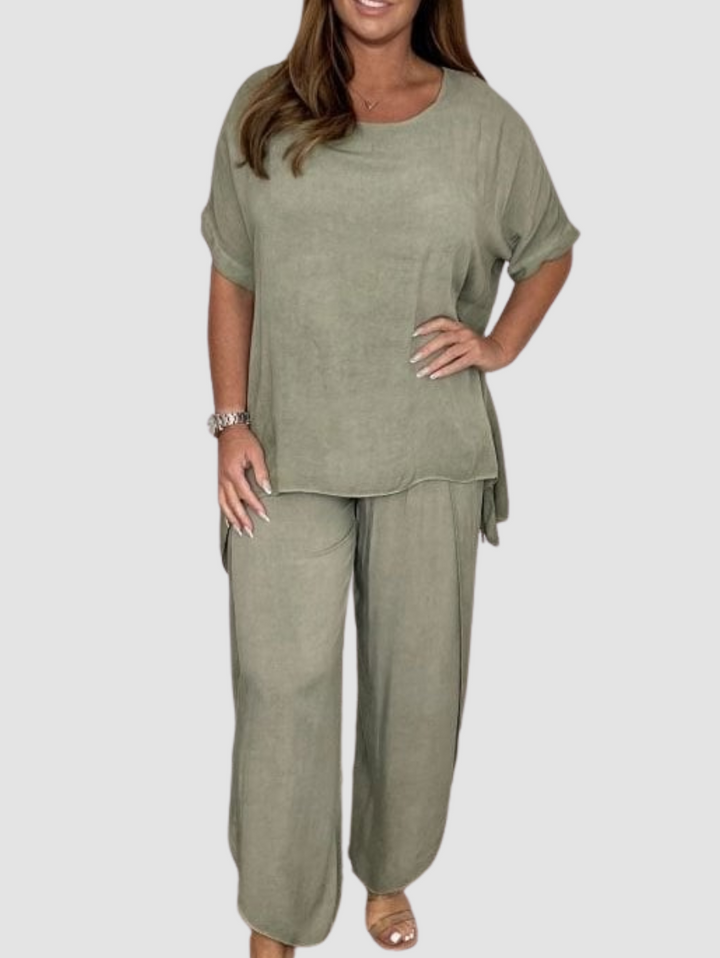 Női Stretch Farmer Széles Szárú és Szívmintás - Amelie