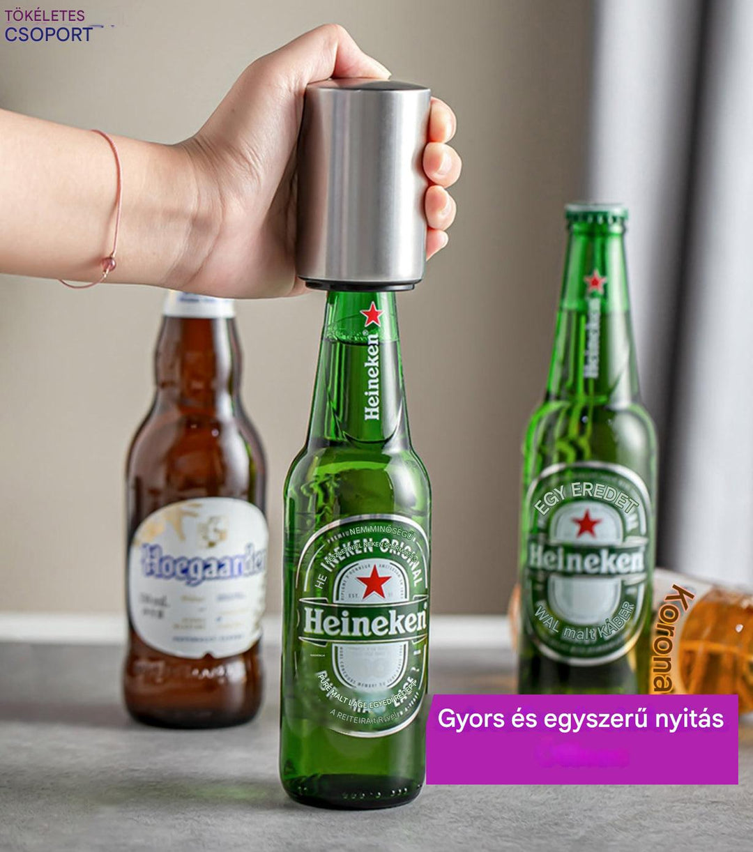 Stílusos Üvegnyitó Nyomásos Mechanizmussal - PopClick