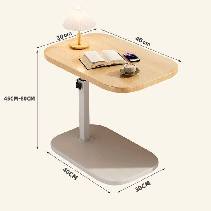 Fekete gurulós laptopasztal méretekkel és 45–80 cm-es állítható magassággal