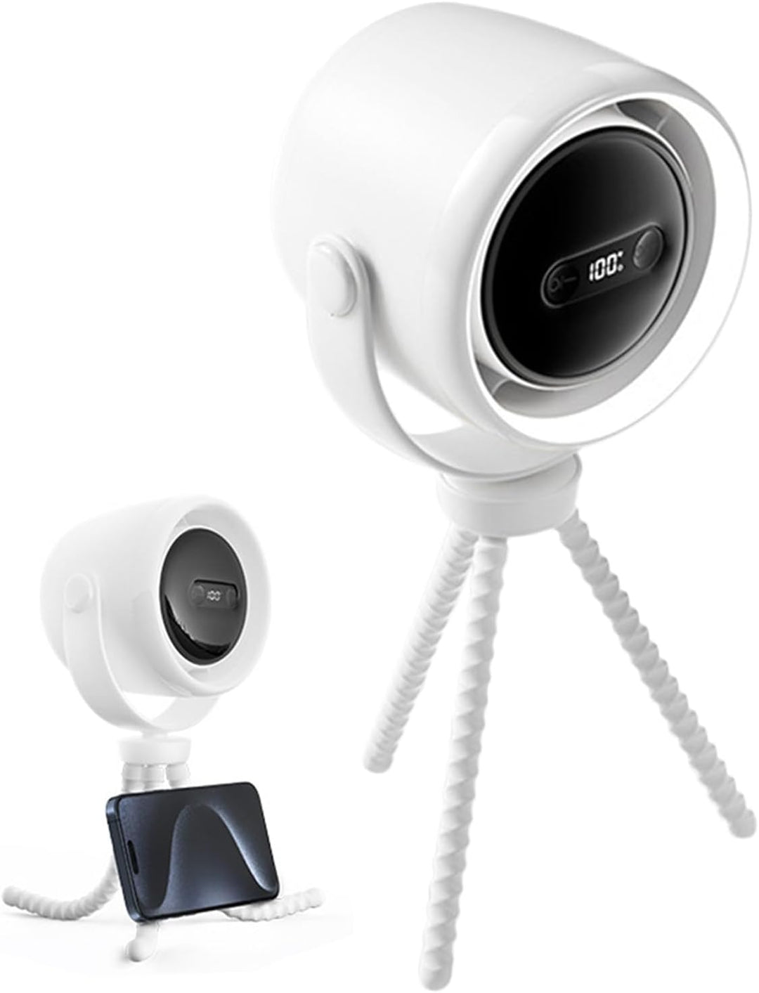 Újratölthető Clip-On Babakocsi Ventilátor Éjjeli Fénnyel 100 Sebesség